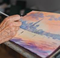 Painting and hobbies in a retirement village
