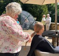 Sponsored hair cutting at Audley St Elphin's Park