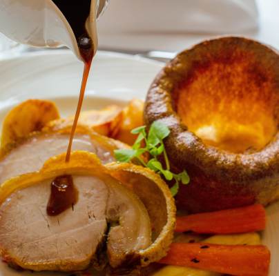 Roast turkey served in an Audley restaurant