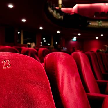 Red velvet seats in a cinema